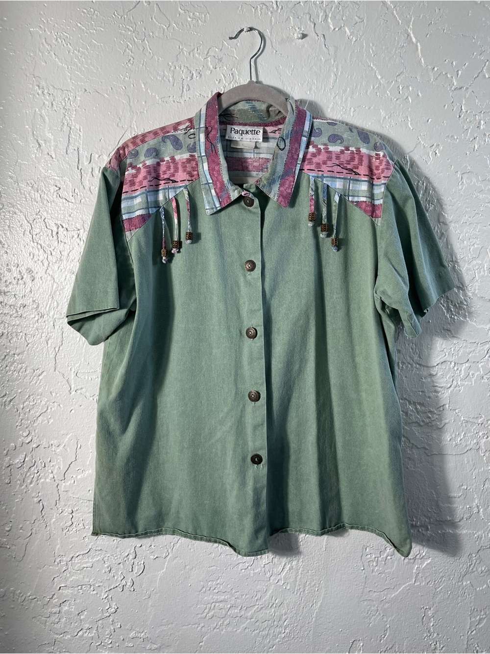 Vintage‎ Paquette Southwestern Shirt USA Made Size L